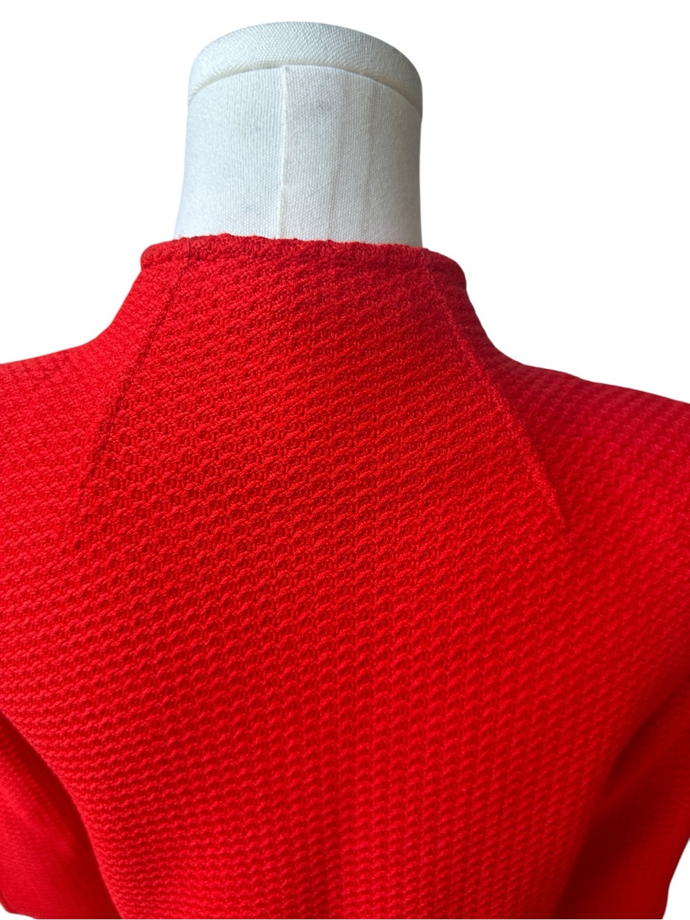 St. John Red Textured Knit Blazer Jacket Size 2 Wool Rayon USA - Picture 9 of 12